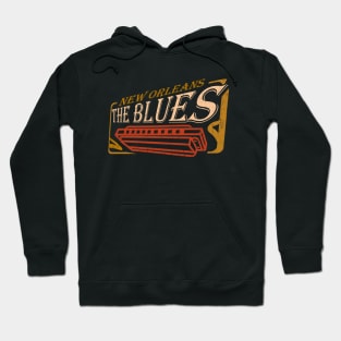 The Blues harmonica New Orleans music distressed Hoodie